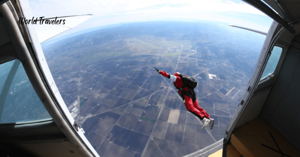 During the Skydive: Free-Fall and Parachute Deployment